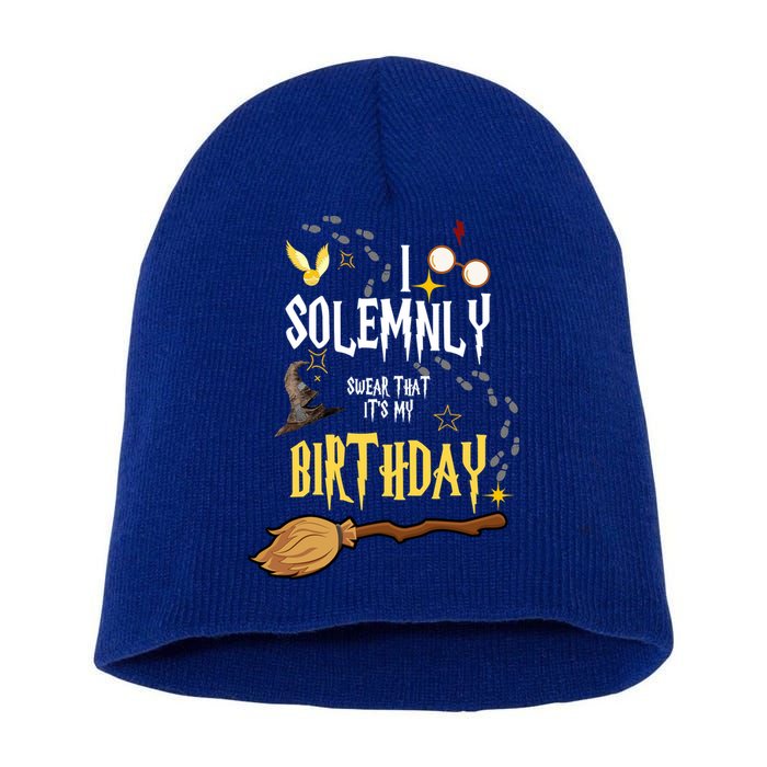 I Solemnly Swear That It's My Birthday Funny Short Acrylic Beanie