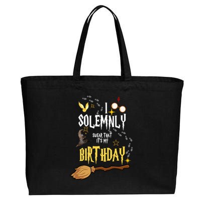 I Solemnly Swear That It's My Birthday Funny Cotton Canvas Jumbo Tote