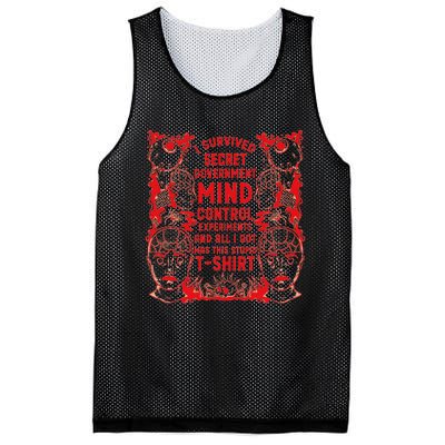 I Survived Secret Governt Mind Control Experit Mesh Reversible Basketball Jersey Tank