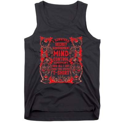 I Survived Secret Governt Mind Control Experit Tank Top