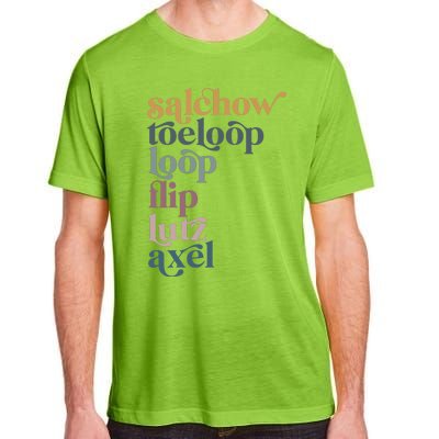 Ice Skating Salchow Toeloop Flip Lutz Axel Figure Skaters Adult ChromaSoft Performance T-Shirt