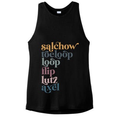 Ice Skating Salchow Toeloop Flip Lutz Axel Figure Skaters Ladies PosiCharge Tri-Blend Wicking Tank