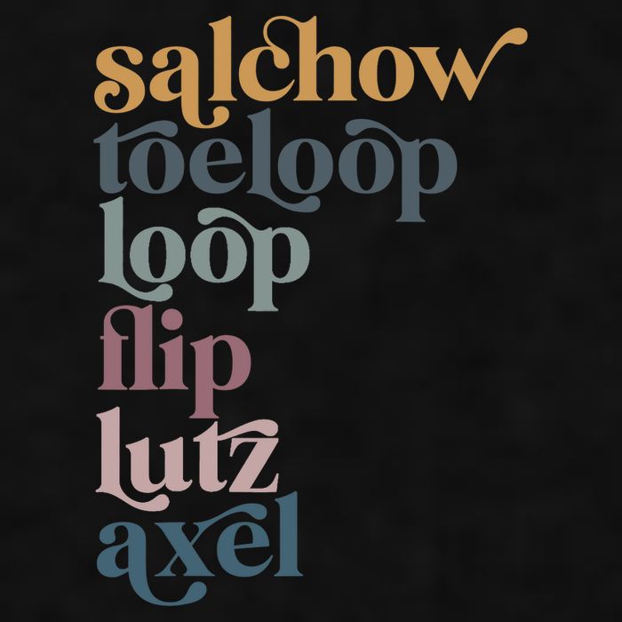Ice Skating Salchow Toeloop Flip Lutz Axel Figure Skaters Ladies PosiCharge Tri-Blend Wicking Tank