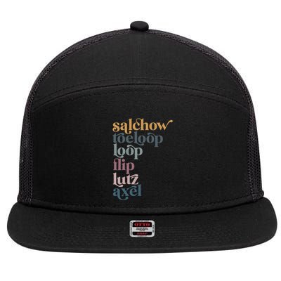 Ice Skating Salchow Toeloop Flip Lutz Axel Figure Skaters 7 Panel Mesh Trucker Snapback Hat