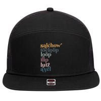 Ice Skating Salchow Toeloop Flip Lutz Axel Figure Skaters 7 Panel Mesh Trucker Snapback Hat