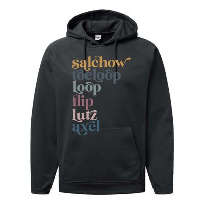 Ice Skating Salchow Toeloop Flip Lutz Axel Figure Skaters Performance Fleece Hoodie