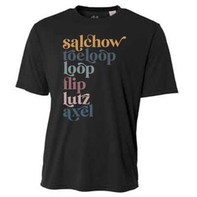 Ice Skating Salchow Toeloop Flip Lutz Axel Figure Skaters Cooling Performance Crew T-Shirt