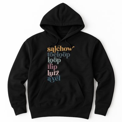 Ice Skating Salchow Toeloop Flip Lutz Axel Figure Skaters Hoodie
