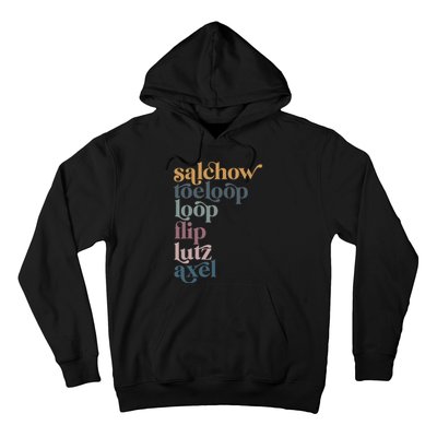 Ice Skating Salchow Toeloop Flip Lutz Axel Figure Skaters Hoodie