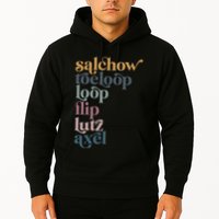 Ice Skating Salchow Toeloop Flip Lutz Axel Figure Skaters Hoodie