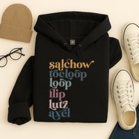 Ice Skating Salchow Toeloop Flip Lutz Axel Figure Skaters Hoodie