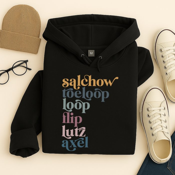 Ice Skating Salchow Toeloop Flip Lutz Axel Figure Skaters Hoodie