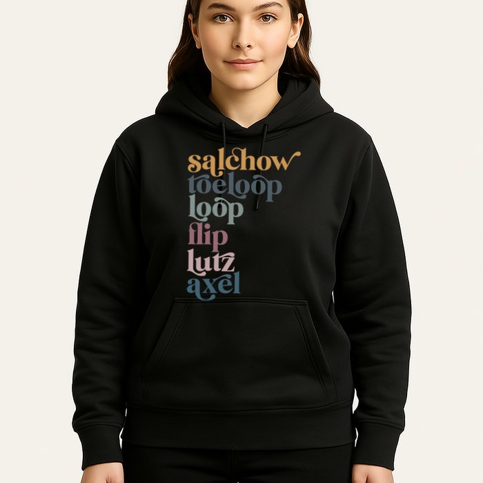 Ice Skating Salchow Toeloop Flip Lutz Axel Figure Skaters Hoodie