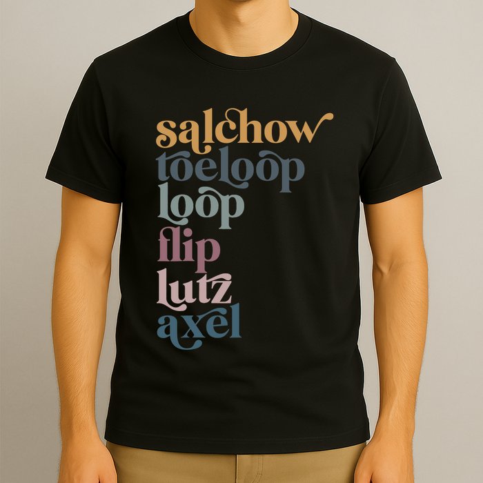 Ice Skating Salchow Toeloop Flip Lutz Axel Figure Skaters T-Shirt