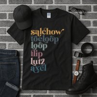 Ice Skating Salchow Toeloop Flip Lutz Axel Figure Skaters Tall T-Shirt