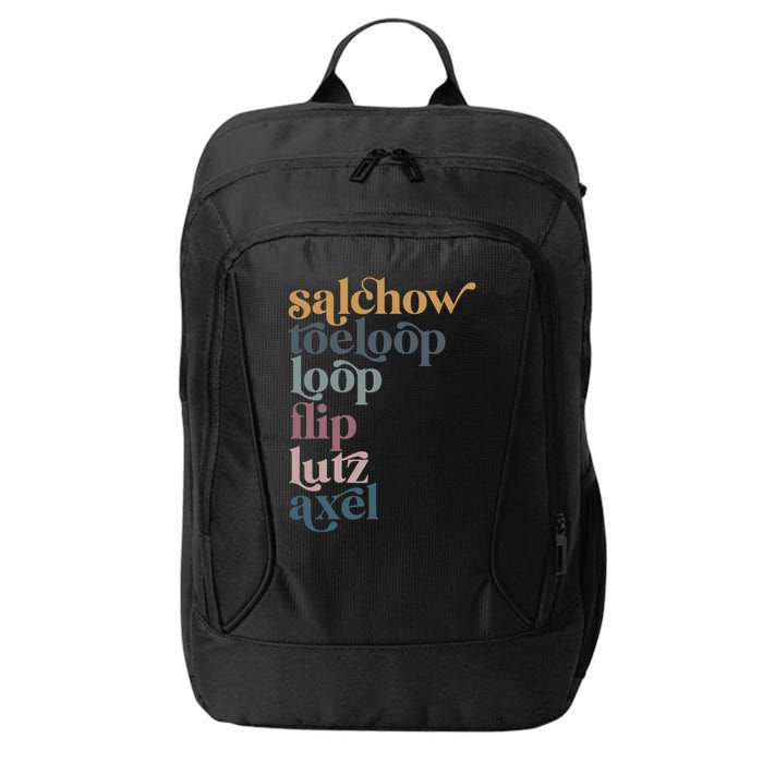 Ice Skating Salchow Toeloop Flip Lutz Axel Figure Skaters City Backpack
