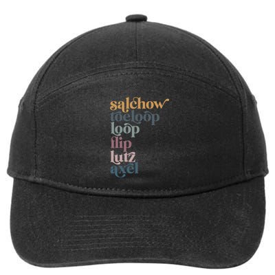 Ice Skating Salchow Toeloop Flip Lutz Axel Figure Skaters 7-Panel Snapback Hat