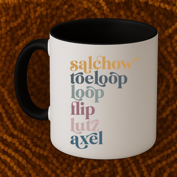 Ice Skating Salchow Toeloop Flip Lutz Axel Figure Skaters Mug