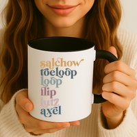 Ice Skating Salchow Toeloop Flip Lutz Axel Figure Skaters Mug