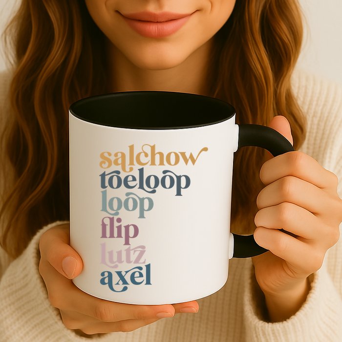 Ice Skating Salchow Toeloop Flip Lutz Axel Figure Skaters Mug
