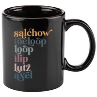 Ice Skating Salchow Toeloop Flip Lutz Axel Figure Skaters 11oz C Handle Ceramic Mug