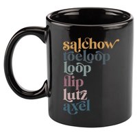 Ice Skating Salchow Toeloop Flip Lutz Axel Figure Skaters 11oz C Handle Ceramic Mug