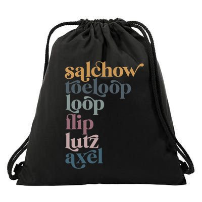 Ice Skating Salchow Toeloop Flip Lutz Axel Figure Skaters Drawstring Bag