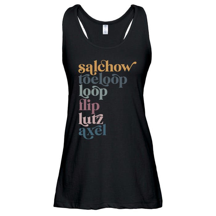 Ice Skating Salchow Toeloop Flip Lutz Axel Figure Skaters Ladies Essential Flowy Tank