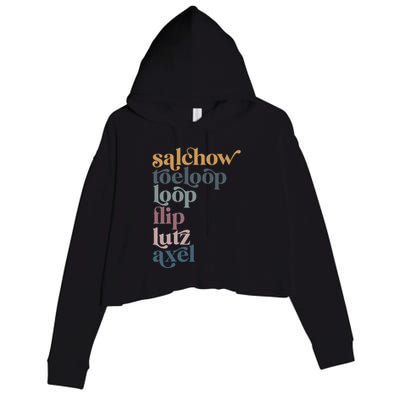 Ice Skating Salchow Toeloop Flip Lutz Axel Figure Skaters Crop Fleece Hoodie