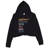 Ice Skating Salchow Toeloop Flip Lutz Axel Figure Skaters Crop Fleece Hoodie