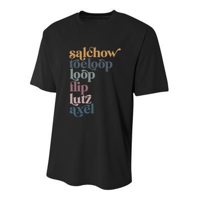 Ice Skating Salchow Toeloop Flip Lutz Axel Figure Skaters Youth Performance Sprint T-Shirt