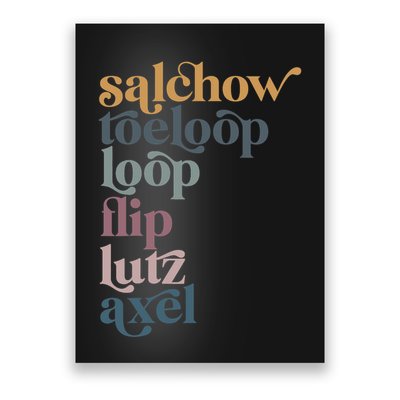 Ice Skating Salchow Toeloop Flip Lutz Axel Figure Skaters Poster