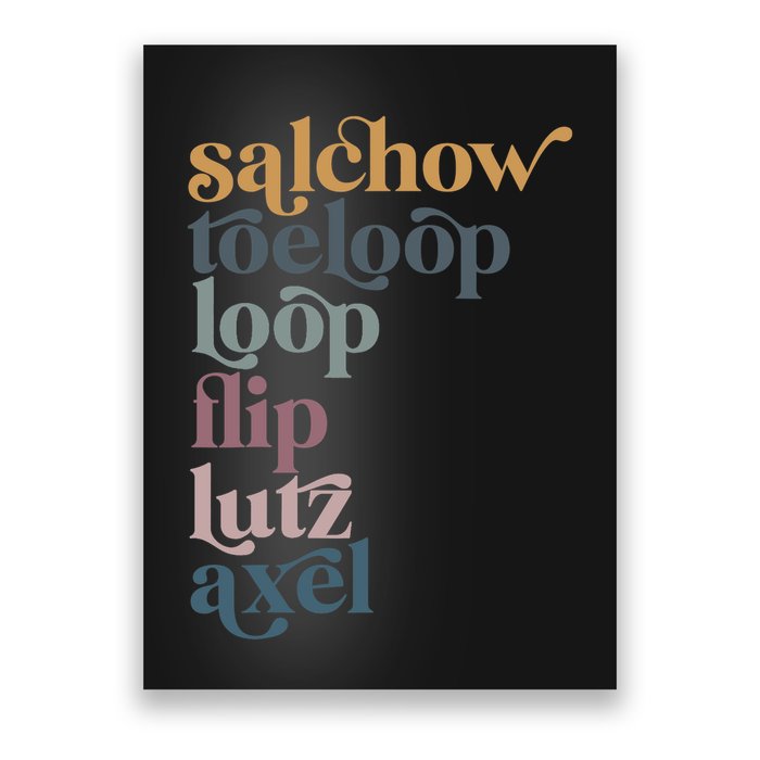 Ice Skating Salchow Toeloop Flip Lutz Axel Figure Skaters Poster