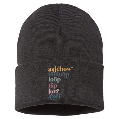 Ice Skating Salchow Toeloop Flip Lutz Axel Figure Skaters Sustainable Knit Beanie