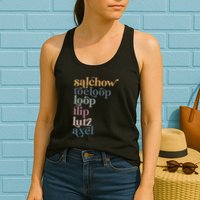 Ice Skating Salchow Toeloop Flip Lutz Axel Figure Skaters Womens Tank Top