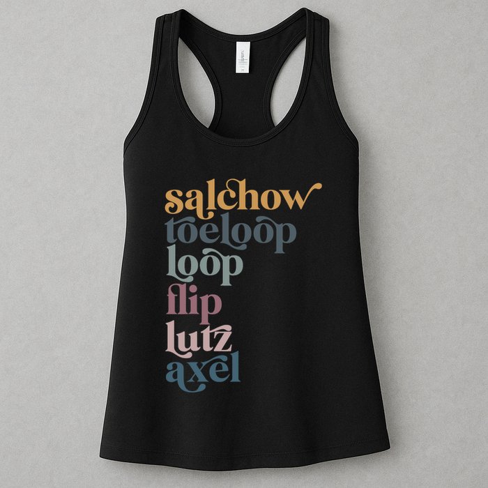 Ice Skating Salchow Toeloop Flip Lutz Axel Figure Skaters Womens Tank Top
