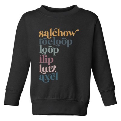 Ice Skating Salchow Toeloop Flip Lutz Axel Figure Skaters Toddler Sweatshirt