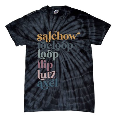 Ice Skating Salchow Toeloop Flip Lutz Axel Figure Skaters Tie-Dye T-Shirt