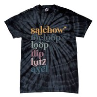 Ice Skating Salchow Toeloop Flip Lutz Axel Figure Skaters Tie-Dye T-Shirt