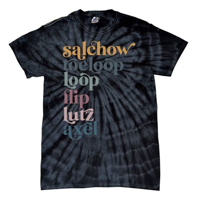 Ice Skating Salchow Toeloop Flip Lutz Axel Figure Skaters Tie-Dye T-Shirt