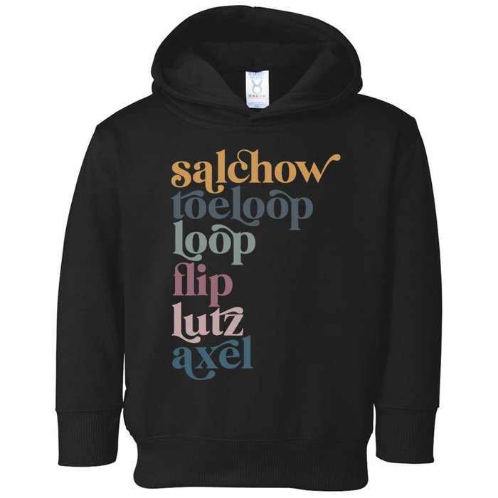 Ice Skating Salchow Toeloop Flip Lutz Axel Figure Skaters Toddler Hoodie