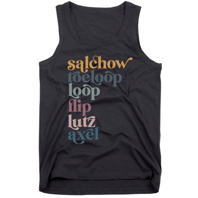 Ice Skating Salchow Toeloop Flip Lutz Axel Figure Skaters Tank Top