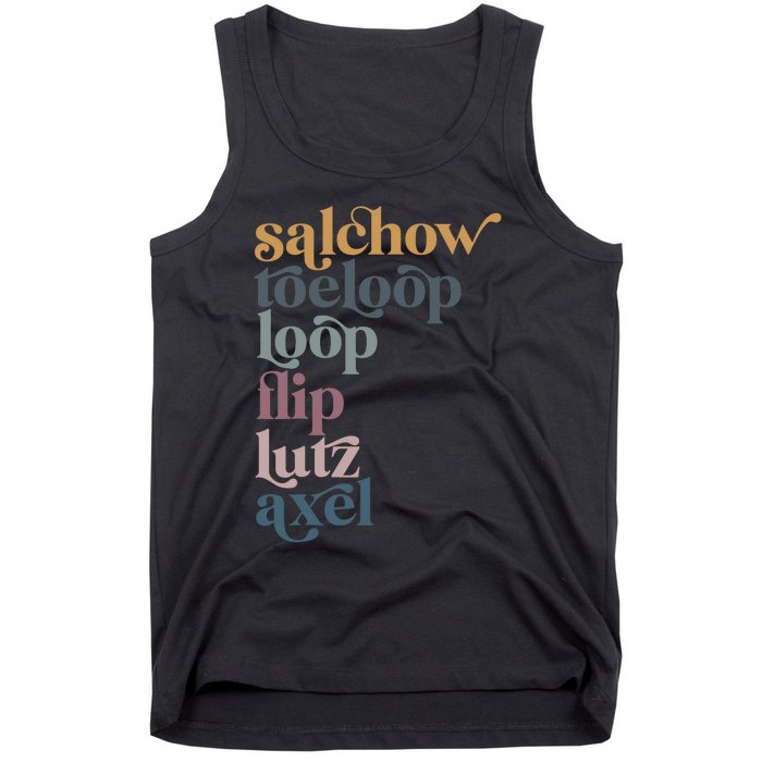 Ice Skating Salchow Toeloop Flip Lutz Axel Figure Skaters Tank Top