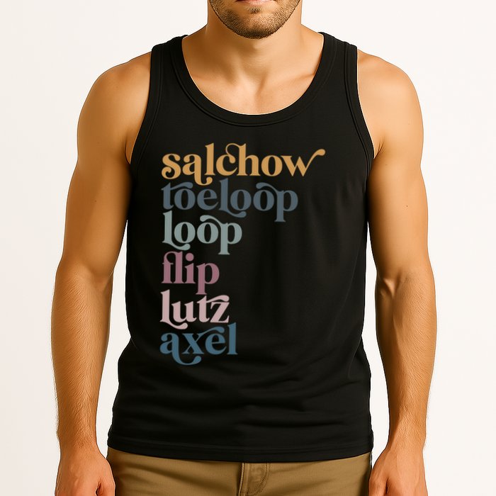 Ice Skating Salchow Toeloop Flip Lutz Axel Figure Skaters Tank Top