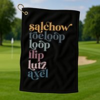 Ice Skating Salchow Toeloop Flip Lutz Axel Figure Skaters Golf Towel