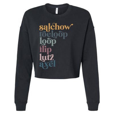 Ice Skating Salchow Toeloop Flip Lutz Axel Figure Skaters Cropped Pullover Crew
