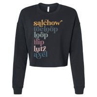 Ice Skating Salchow Toeloop Flip Lutz Axel Figure Skaters Cropped Pullover Crew
