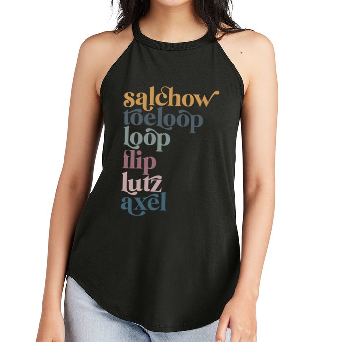 Ice Skating Salchow Toeloop Flip Lutz Axel Figure Skaters Women's Perfect Tri Rocker Tank