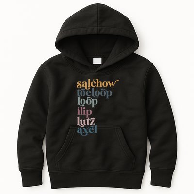 Ice Skating Salchow Toeloop Flip Lutz Axel Figure Skaters Kids Hoodie