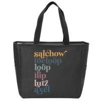 Ice Skating Salchow Toeloop Flip Lutz Axel Figure Skaters Zip Tote Bag